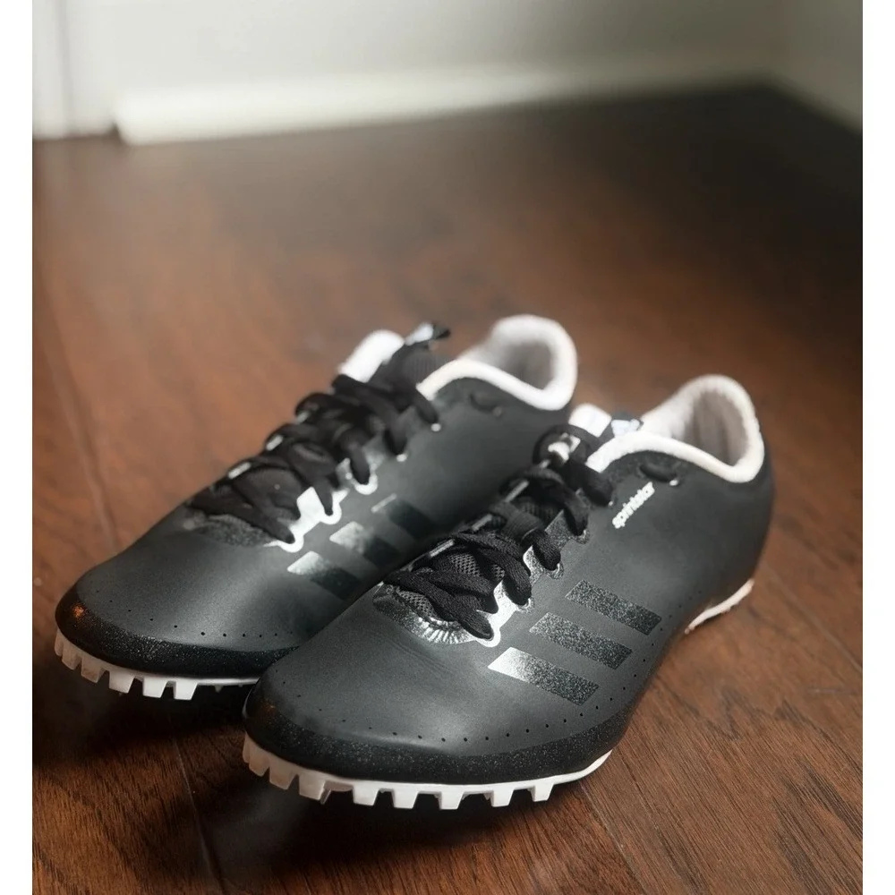 adidas Sprintstar Track Spikes B37502 Black White Men's 8.5 New